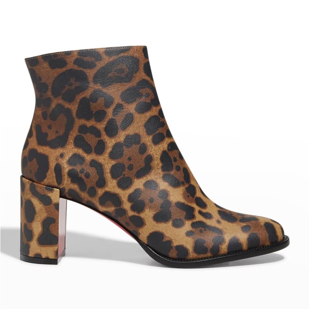 Christian Louboutin Adoxa Leopard-Print Red Sole Boots